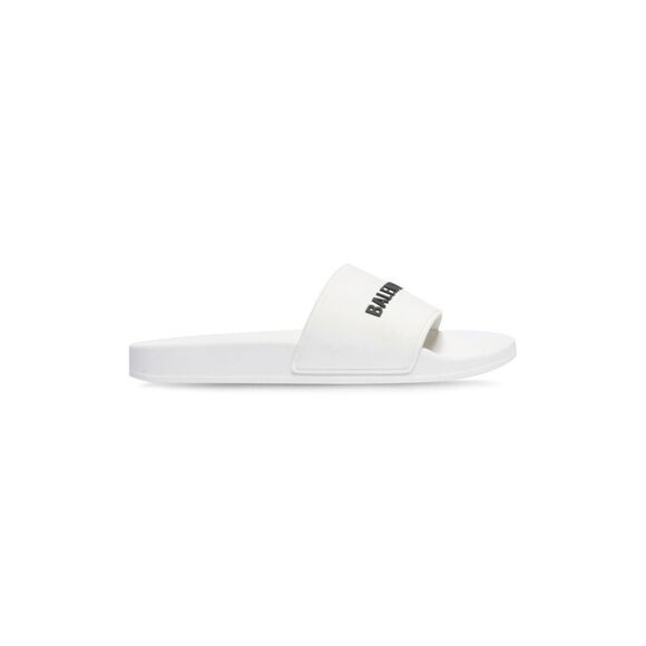 BALENCIAGA MEN'S POOL SLIDE SANDAL IN WHITE BLACK - Picture 1 of 14